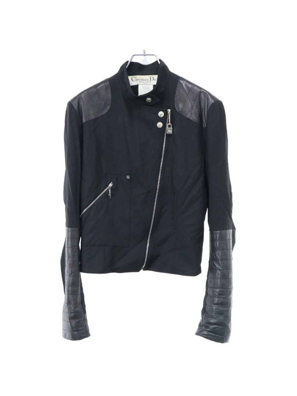Dior by John Galliano Leather Combination Rider's Jacket Black